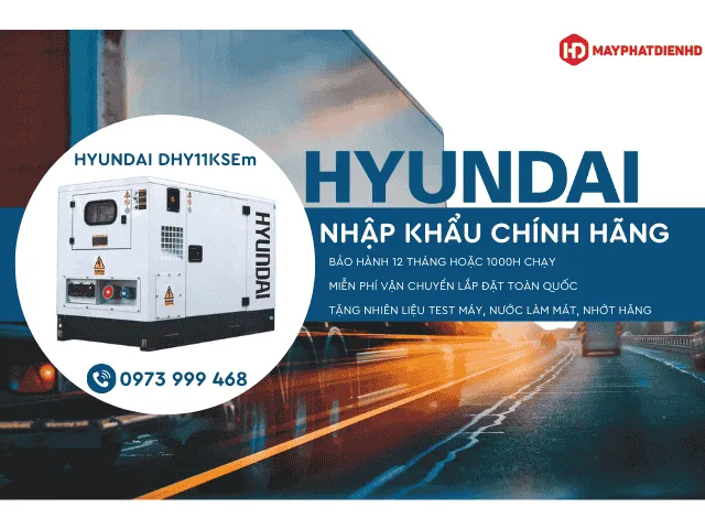 Máy phát điện Hyundai DHY11KSEm hàng chính hãng 