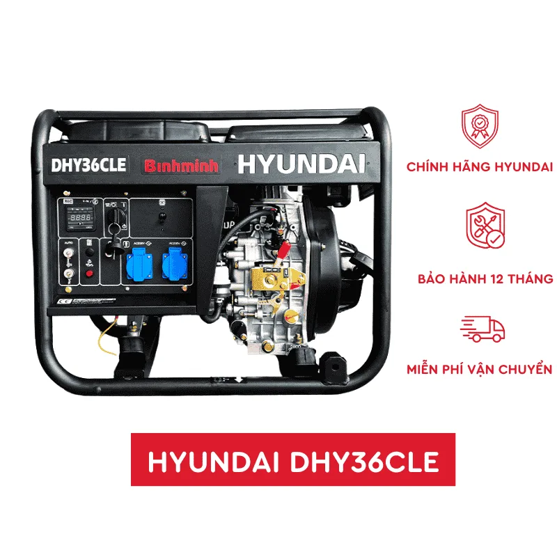 Hình ảnh máy phát điện 3Kw chạy dầu Hyundai DHY36CLE