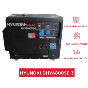 Hình ảnh máy phát điện 3 pha chạy dầu 7KVA Hyundai có vỏ chống ồn