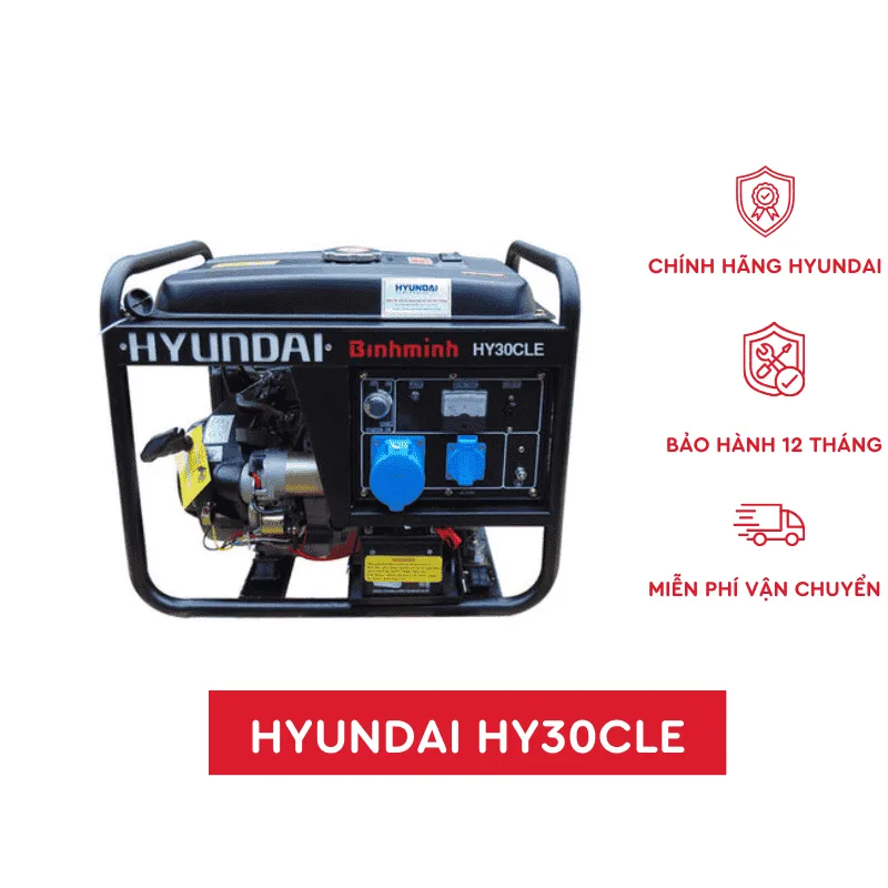 Máy phát điện chạy xăng 2.5KW Hyundai HY30CLE
