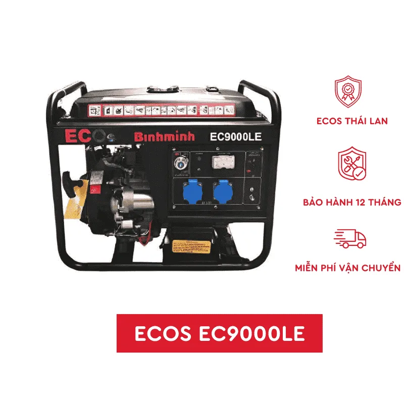 Máy phát điện 6kW chạy xăng Thái Lan ECOs EC9000LE 3 Hình ảnh máy phát điện chạy xăng 6KW Thái Lan EC9000LE chính hãng