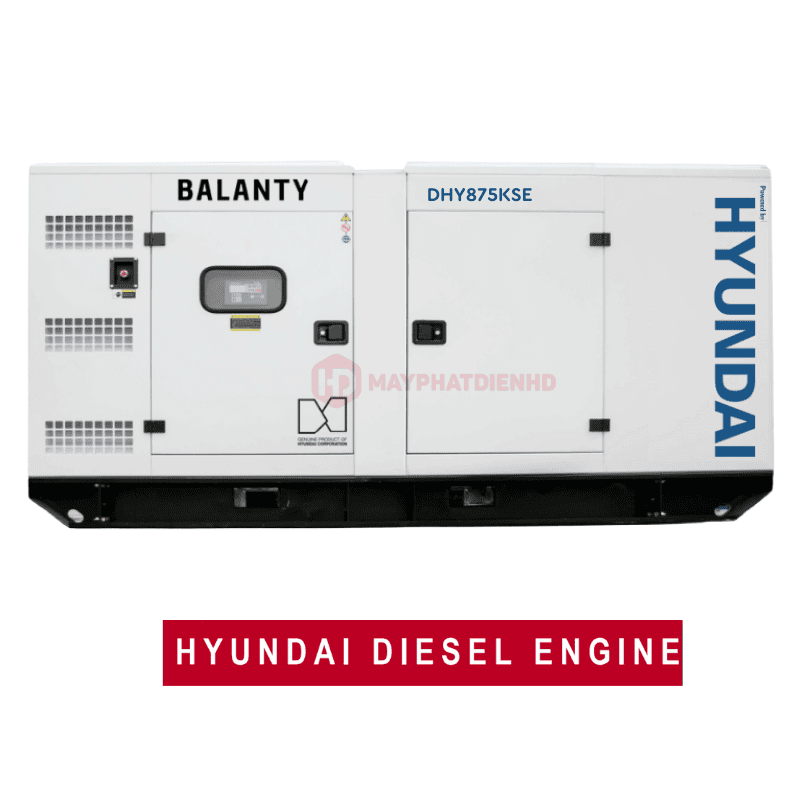 Máy phát điện 875KVA chạy dầu Hyundai DHY875KSE 3 Máy phát điện công nghiệp 875KVA Hyundai Balanty DHY875KSE nhập khẩu đồng bộ chính hãng