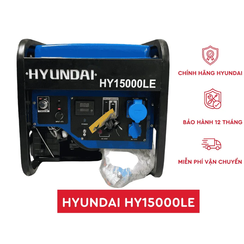 Hình ảnh thật của máy phát điện 10kVA Hyundai HY15000LE chính hãng