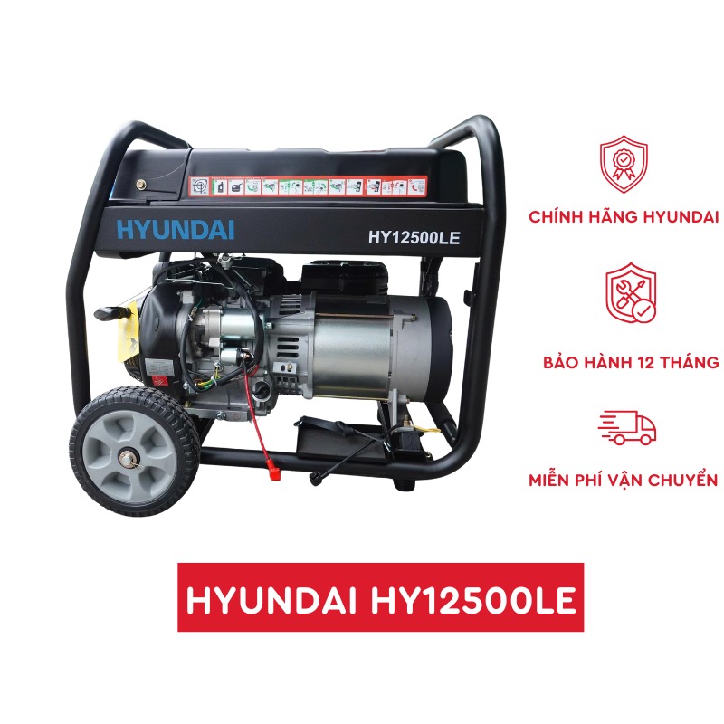 Máy phát điện 9KVA Hyundai HY12500LE chạy dầu - không vỏ 2 Máy phát điện HYUNDAI HY12500LE chạy dầu diesel công suất 9kva chính hãng