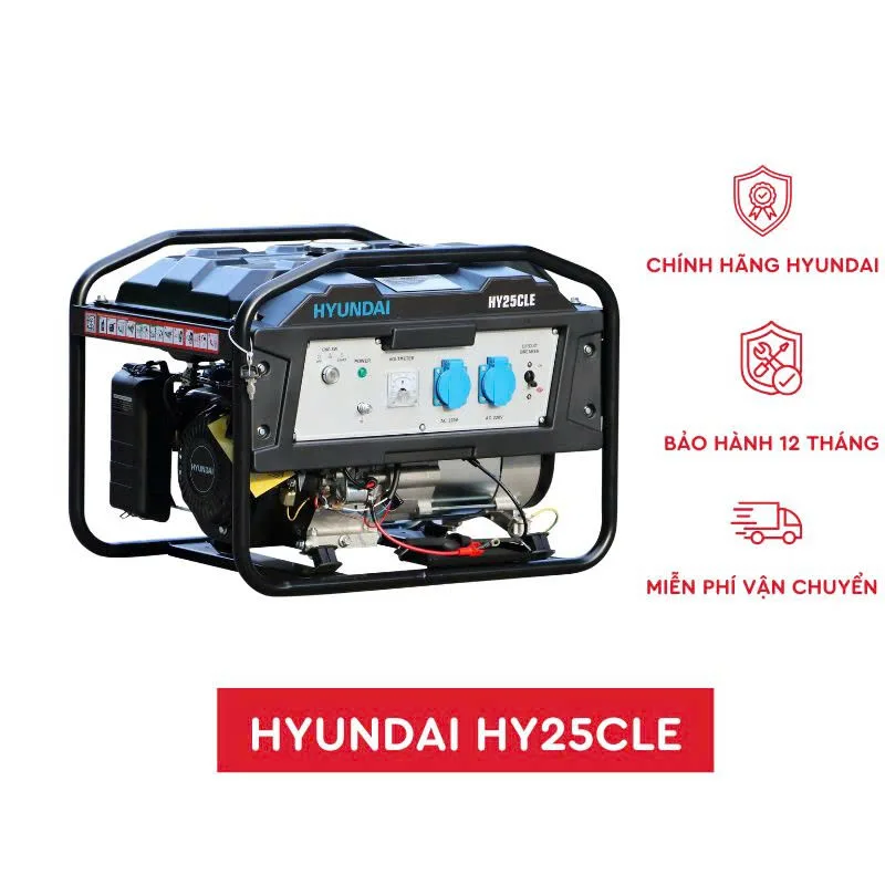 Máy phát điện chạy xăng 2.3KVA HYUNDAI HY25CLE 4 Máy phát điện 2.3KVA Hyundai HY25CLE chạy xăng chính hãng