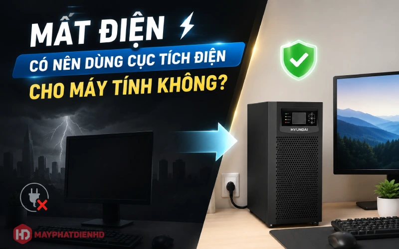 Mất điện có nên dùng cục tích điện cho máy tính không?