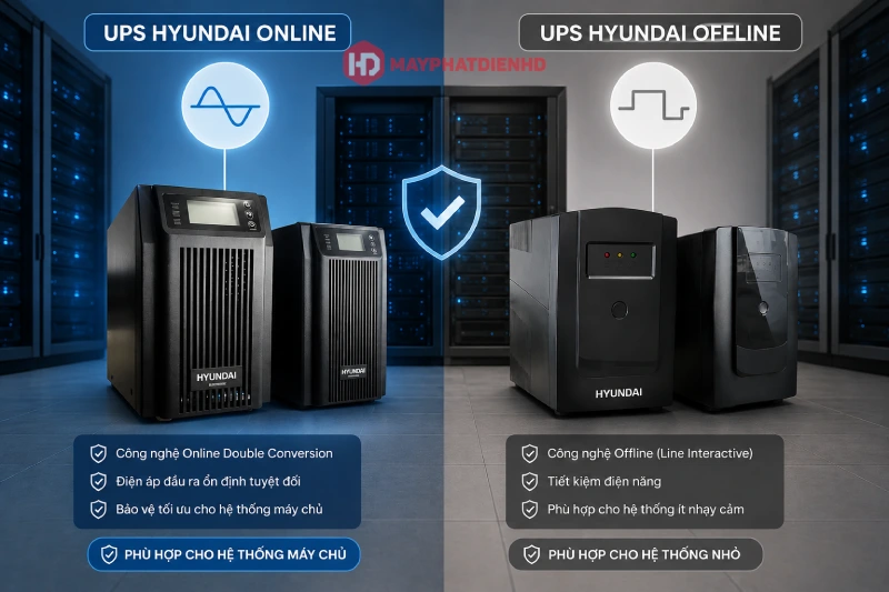 Nên chọn UPS Online hay Offline cho máy chủ?