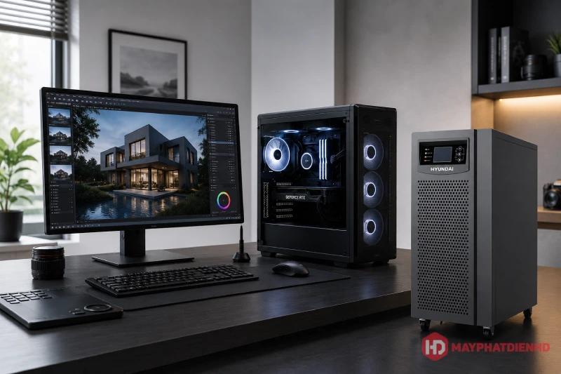 Nên chọn UPS Online cho máy tính có cấu hình đồ họa chuyên nghiệp, server,...